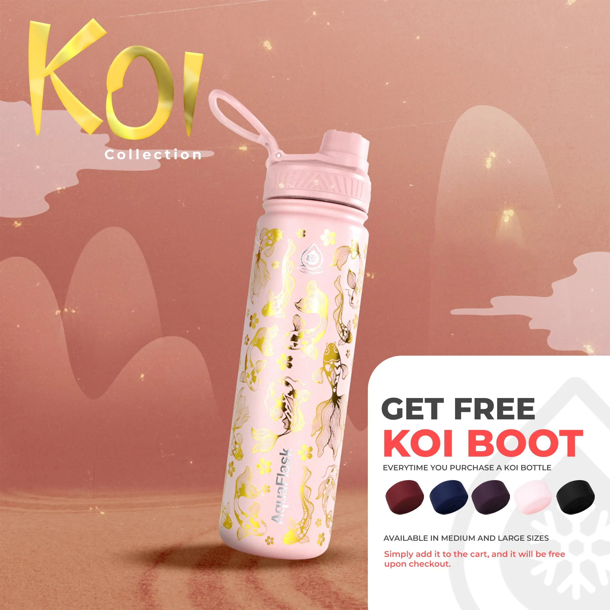 AquaFlask Koi Vacuum Insulated Water Bottles 530ml (18oz)