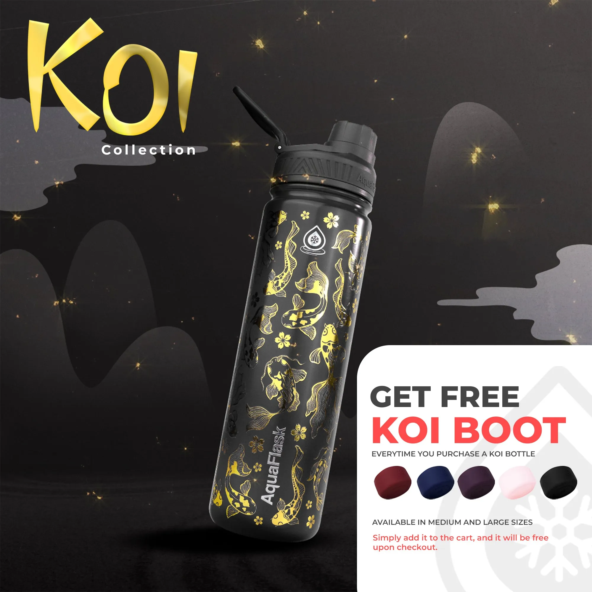 AquaFlask Koi Vacuum Insulated Water Bottles 530ml (18oz)