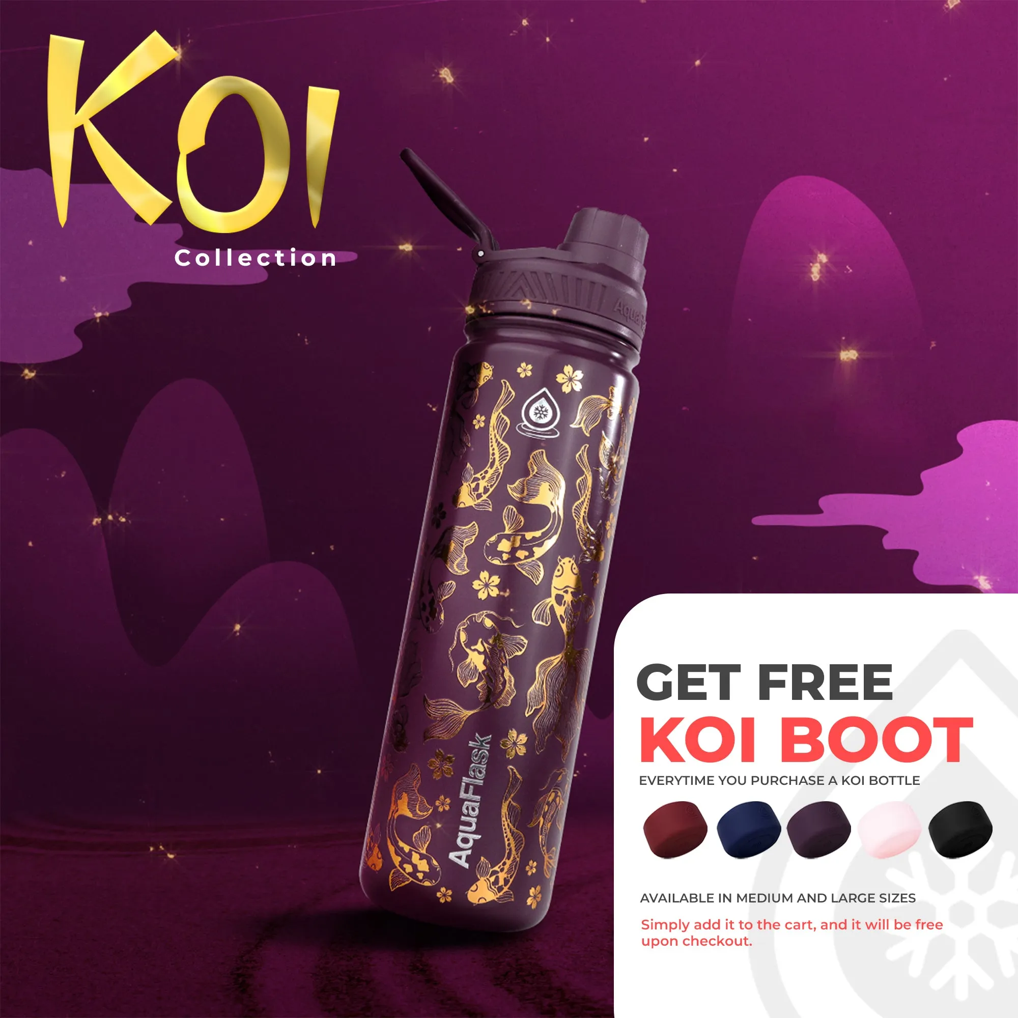 AquaFlask Koi Vacuum Insulated Water Bottles 530ml (18oz)