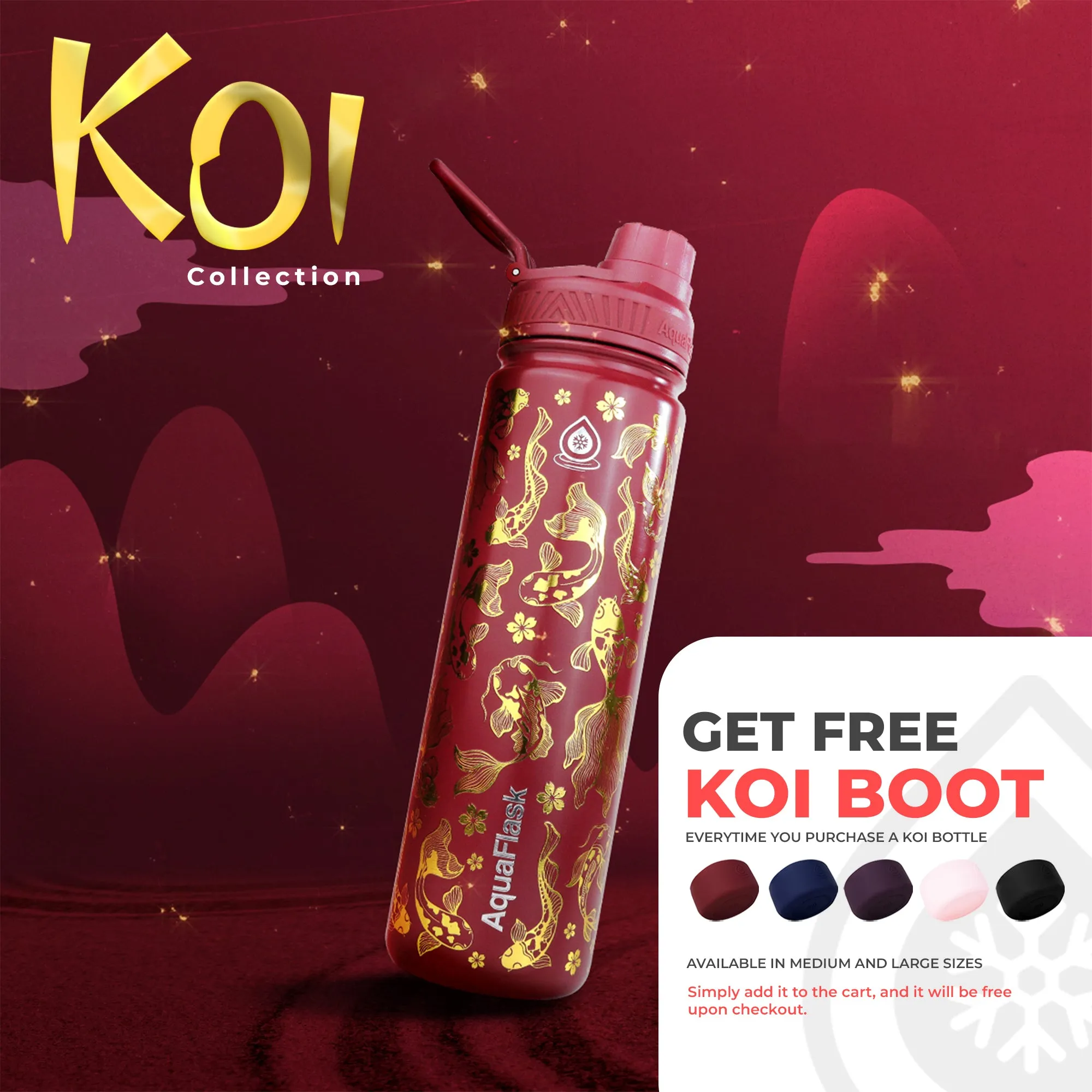 AquaFlask Koi Vacuum Insulated Water Bottles 530ml (18oz)