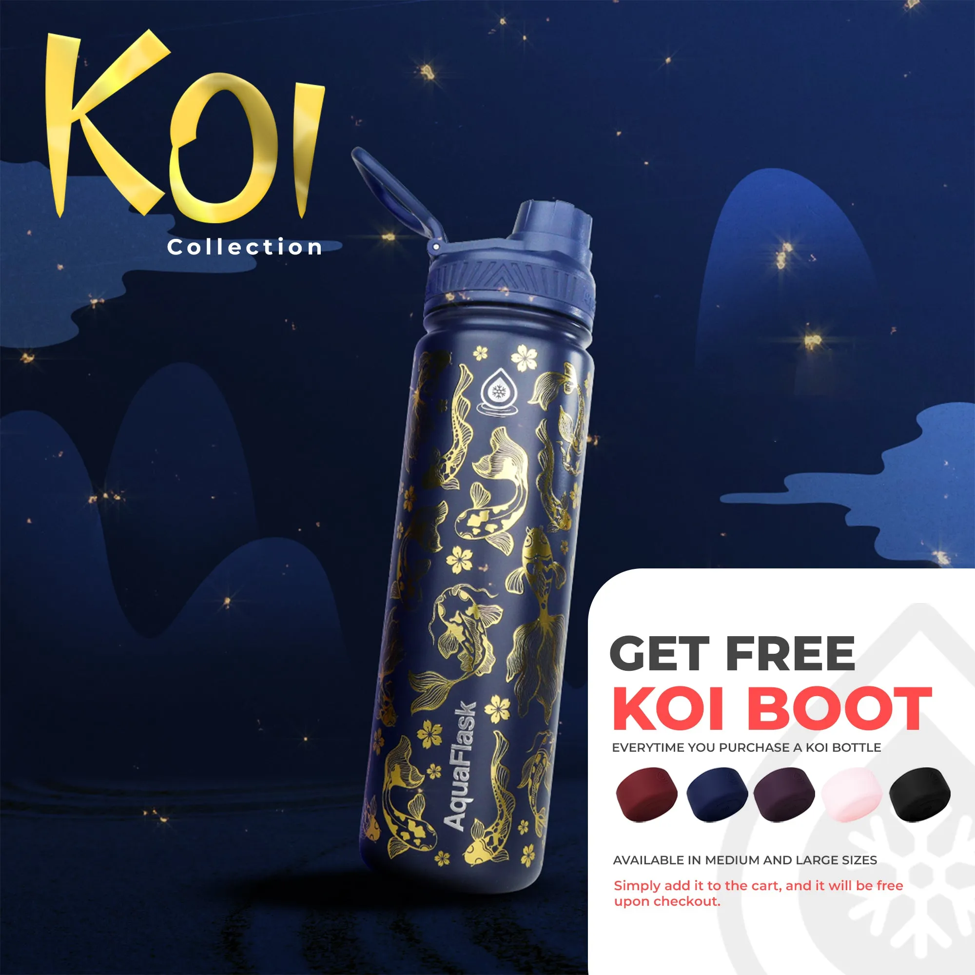 AquaFlask Koi Vacuum Insulated Water Bottles 530ml (18oz)