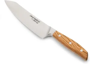 Arcos Jose Andres Rocking Santoku | 7-Inch Forged Knife for Professional Culinary Precision | NITRUM Stainless Steel Blade with Silk Edge | Ergonomic Light Brown Holm Oak Handle