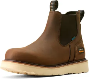 Ariat Men's Rebar Wedge Chelsea Waterproof Work Boot, Distressed Brown, 8.5 Wide