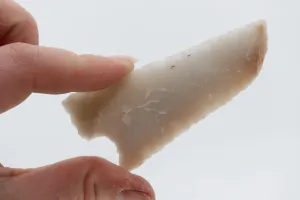 Arkansas Novaculite Domed Knife Blade Handmade Using Flint Knapping Pressure Flake Techniques Great DIY Fantasy Blade/Point Cosplay;Reiki Energy/Wiccan Wand Cuts Ties/Negative Energy
