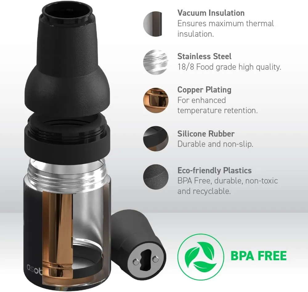 Asobu Frosty Beer Holder 2 Go Vacuum Insulated Double Walled Stainless Steel Beer Can and Bottle Cooler with Beer Opener Eco Friendly and Bpa Free(Midnight Marble)