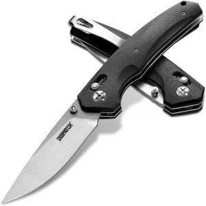 Axis Lock Folding Pocket Knife with Clip, 3.35" 8Cr13MoV Steel Drop Point Blade and G10 Handle, Crossbar Lock Knives for Men Women Camping Hiking Survival Pocketknife