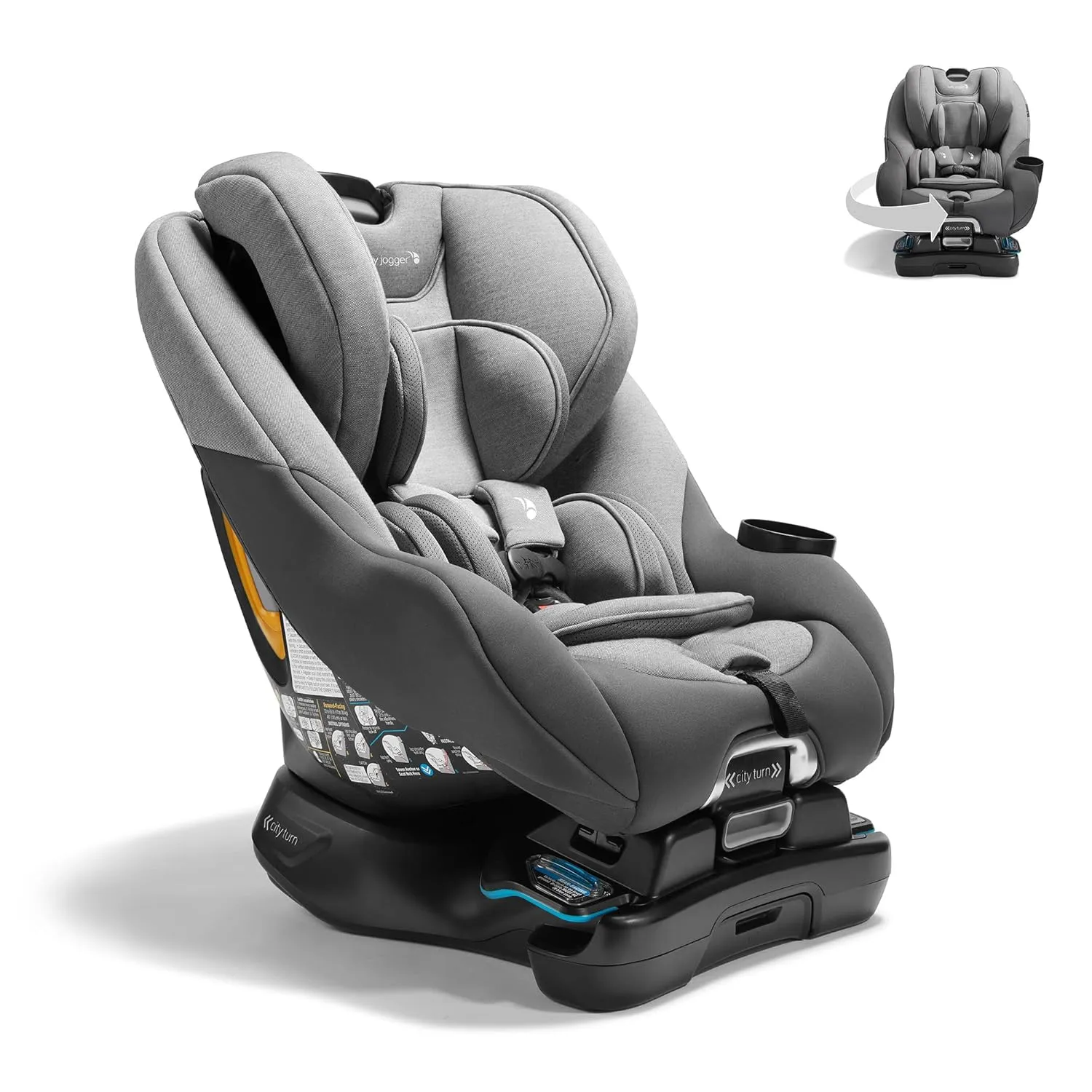 Baby Jogger City Turn Rotating Convertible Car Seat Unique 180-Degree Turn Lightweight COOLMAX Fabric Pike