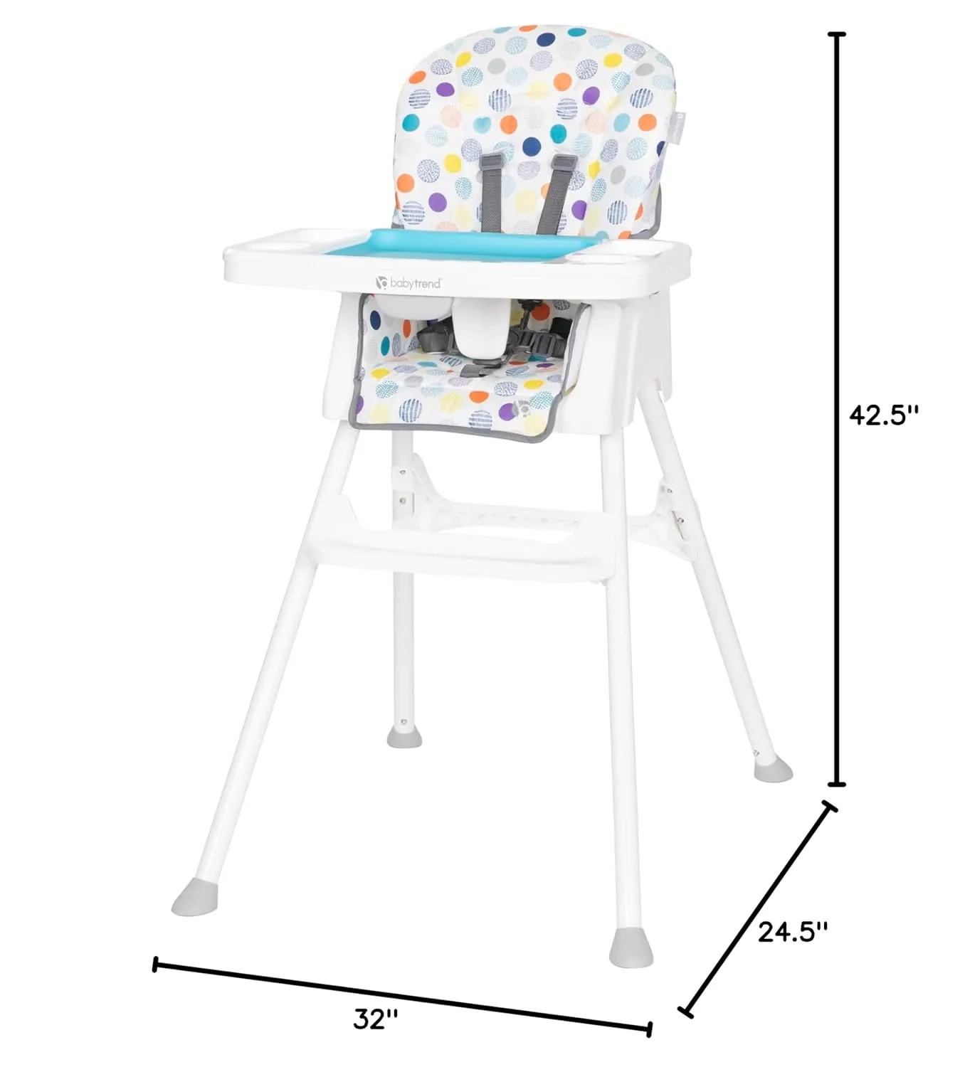 Baby Trend Adapt Plus 6-in-1 EZ Clean High Chair to Toddler Chair, Orbits White