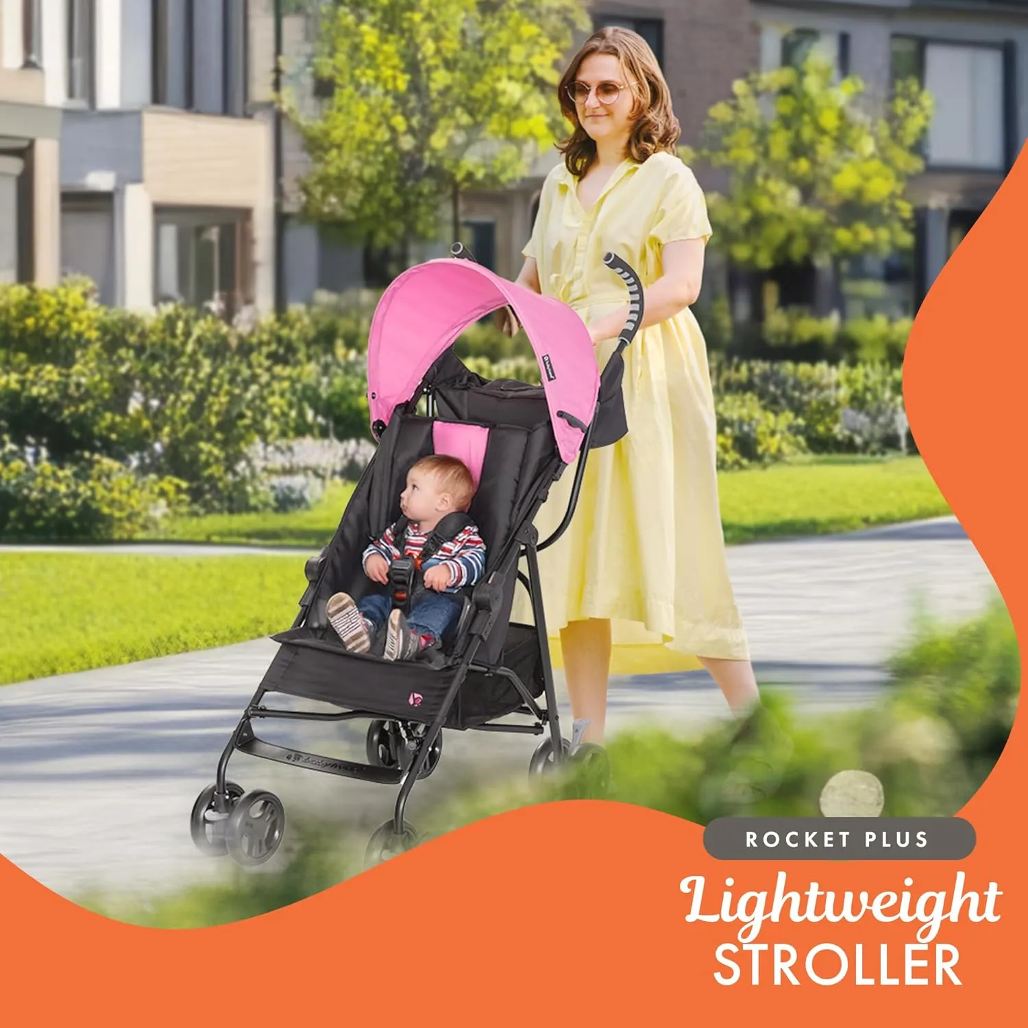 Baby Trend Rocket PLUS Lightweight Stroller,Petal