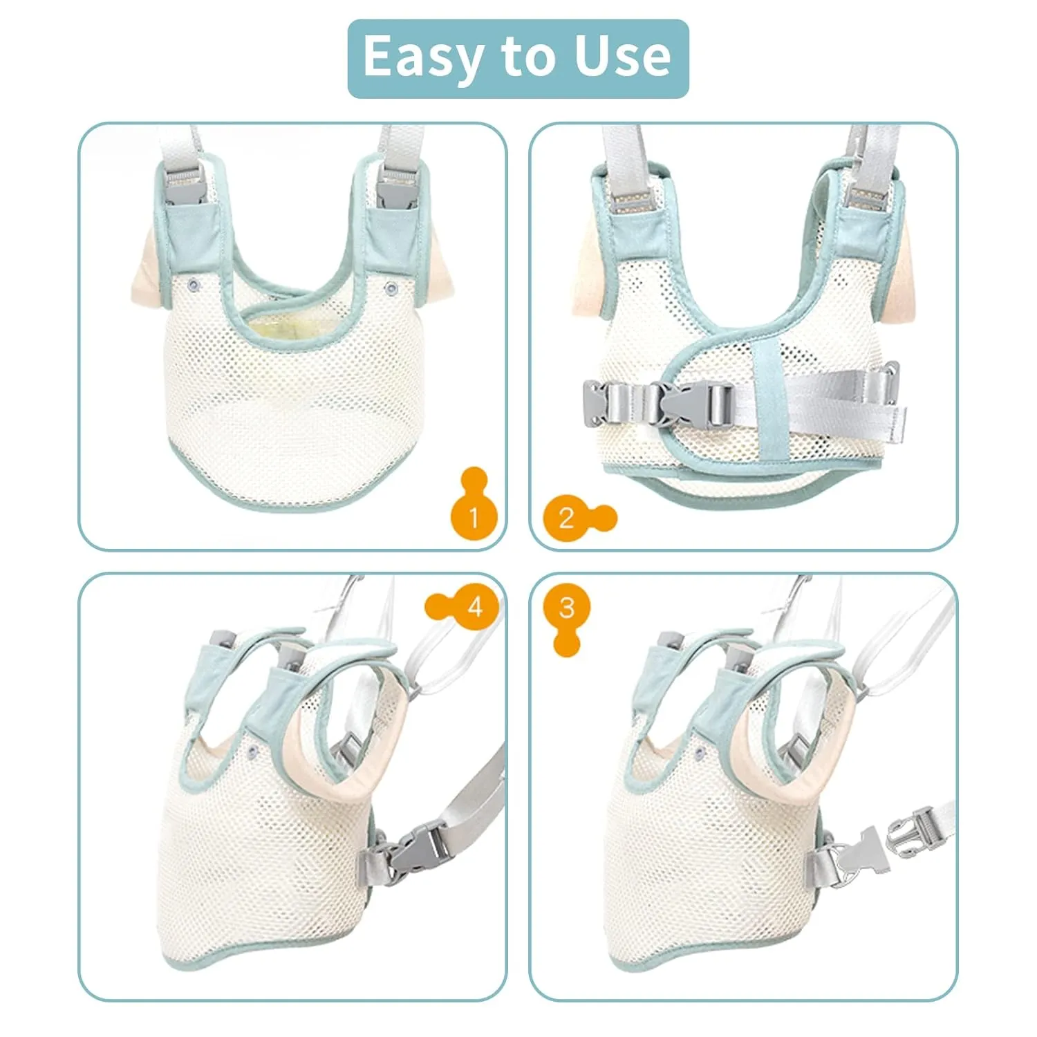 Baby Walker Breathable Baby Walking Harness Handheld Kids Walker Helper Toddler Infant Walker Harness Assistant Belt Pulling and Lifting Dual Use Walking Assistant Strap (Green 1)