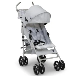 babyGap Classic Stroller - Lightweight Stroller with Recline, Compact Fold & Removable Parent Organizer - Made with Sustainable Materials, Grey Stripes