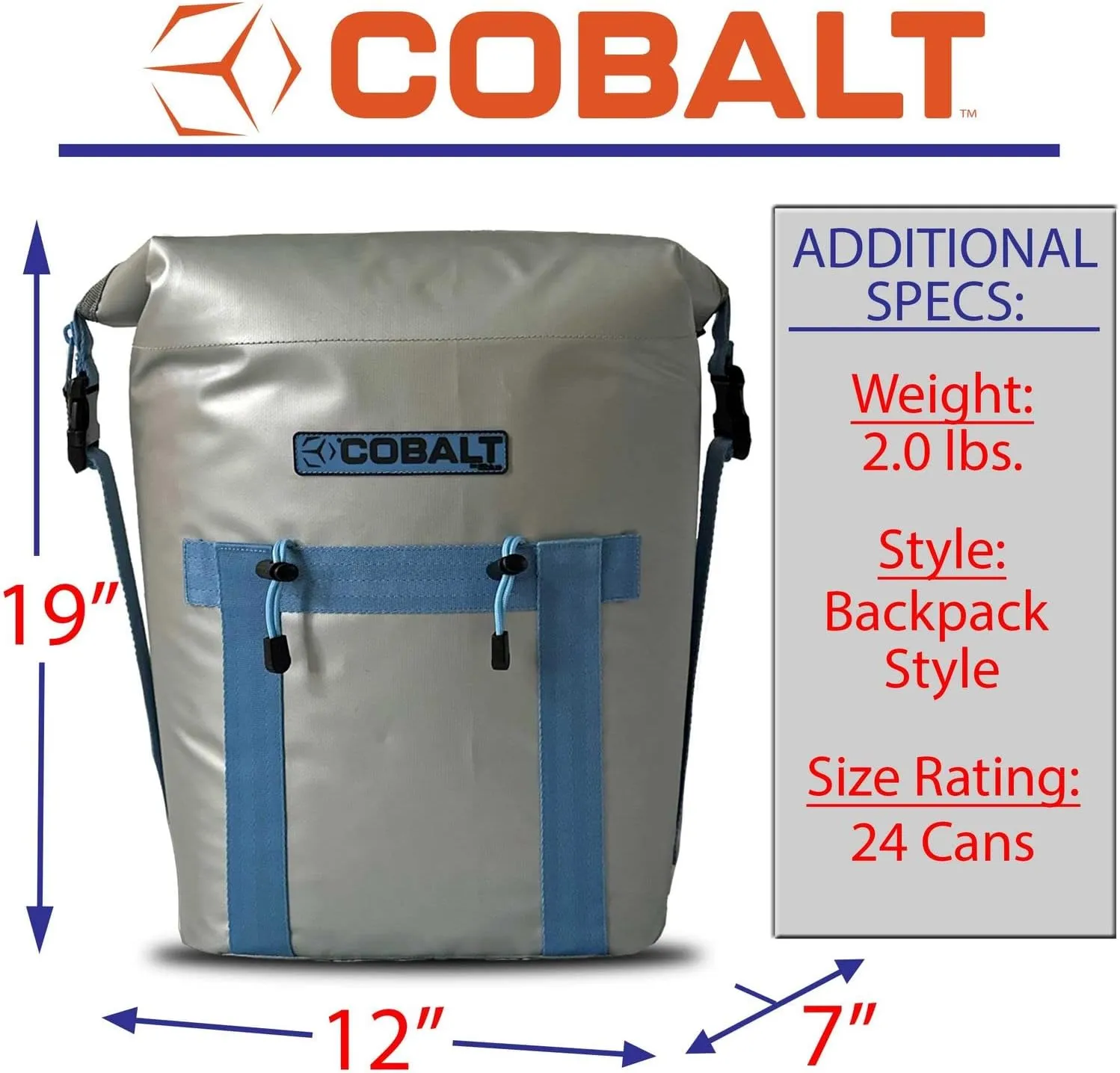 Backpack Cooler, Insulated and Portable Soft-Sided 24-Can Sized Backpack for Lunch, Beach, Picnic and Camping