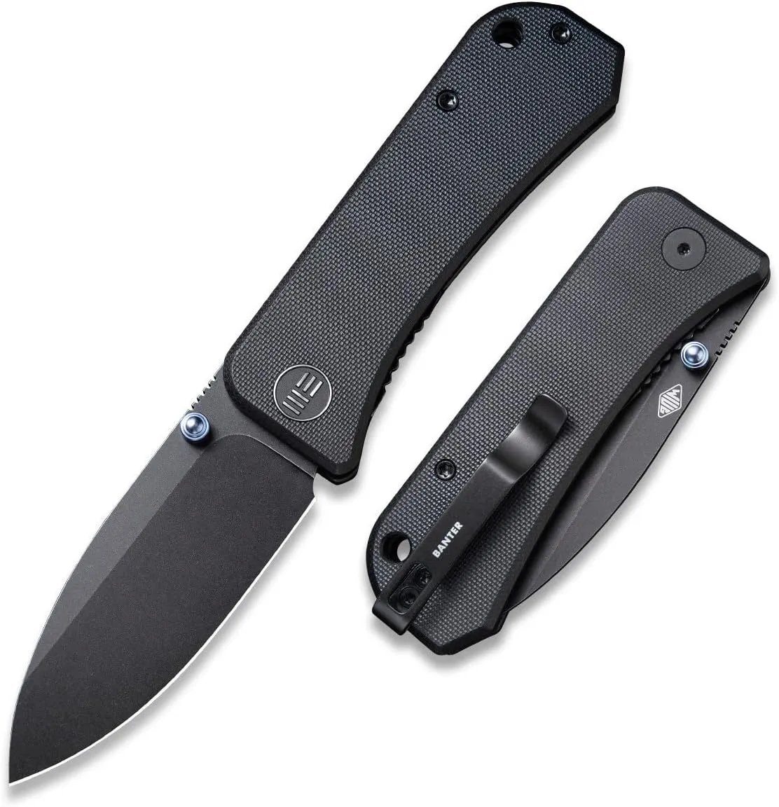 Banter Pocket Knife for EDC, Ben Petersen Folding Knife with 2.9”S35VN Blade, Titanium Thumb Stud Opener 2004B (Black)