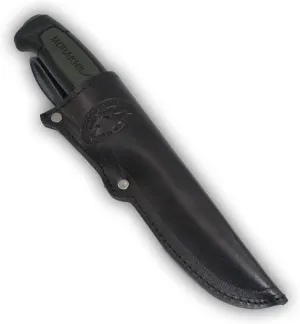 Barsony Black Leather Knife Sheath for Mora Knives