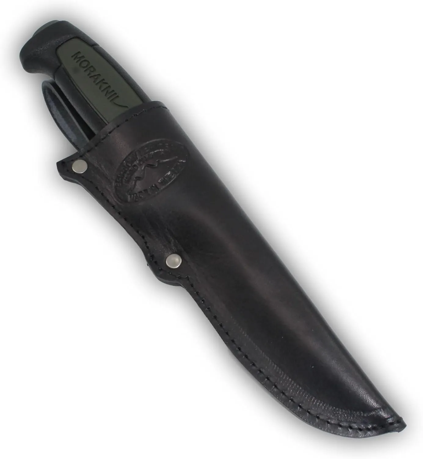 Barsony Black Leather Knife Sheath for Mora Knives