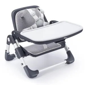 Bear Booster Seat for Kitchen Chairs, Portable High Chair for Babies 6–24 Months, Adjustable 3-Level Foldable Booster with Removable Tray, Ideal for Home, Outdoor, Camping, and Travel