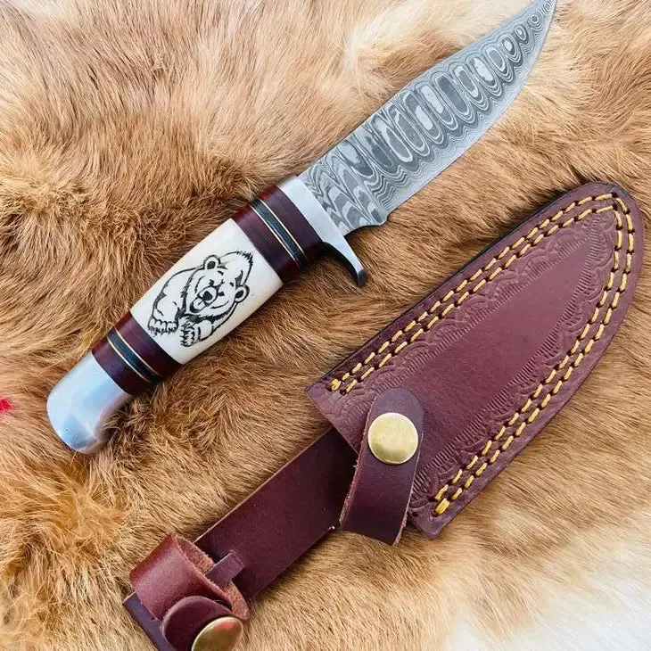 Bear Claw Damascus Utility Knife - Titan Int