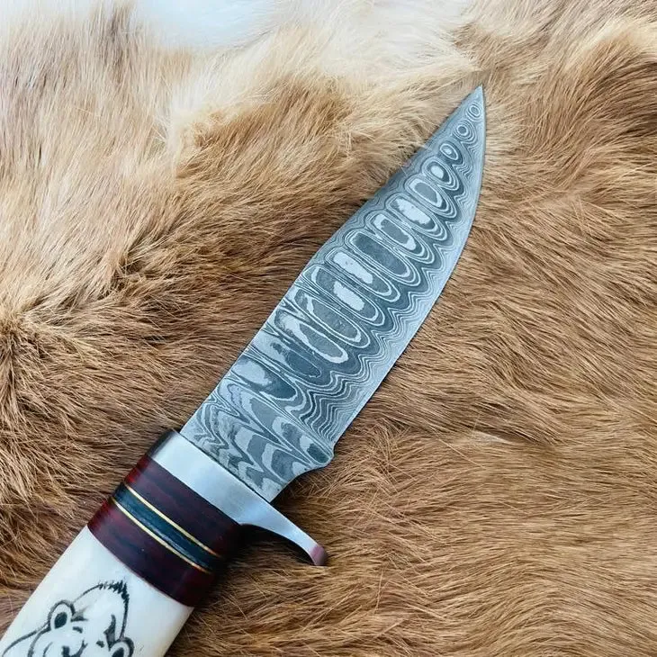 Bear Claw Damascus Utility Knife - Titan Int