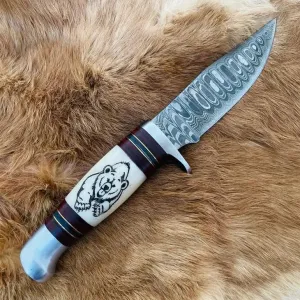 Bear Claw Damascus Utility Knife - Titan Int