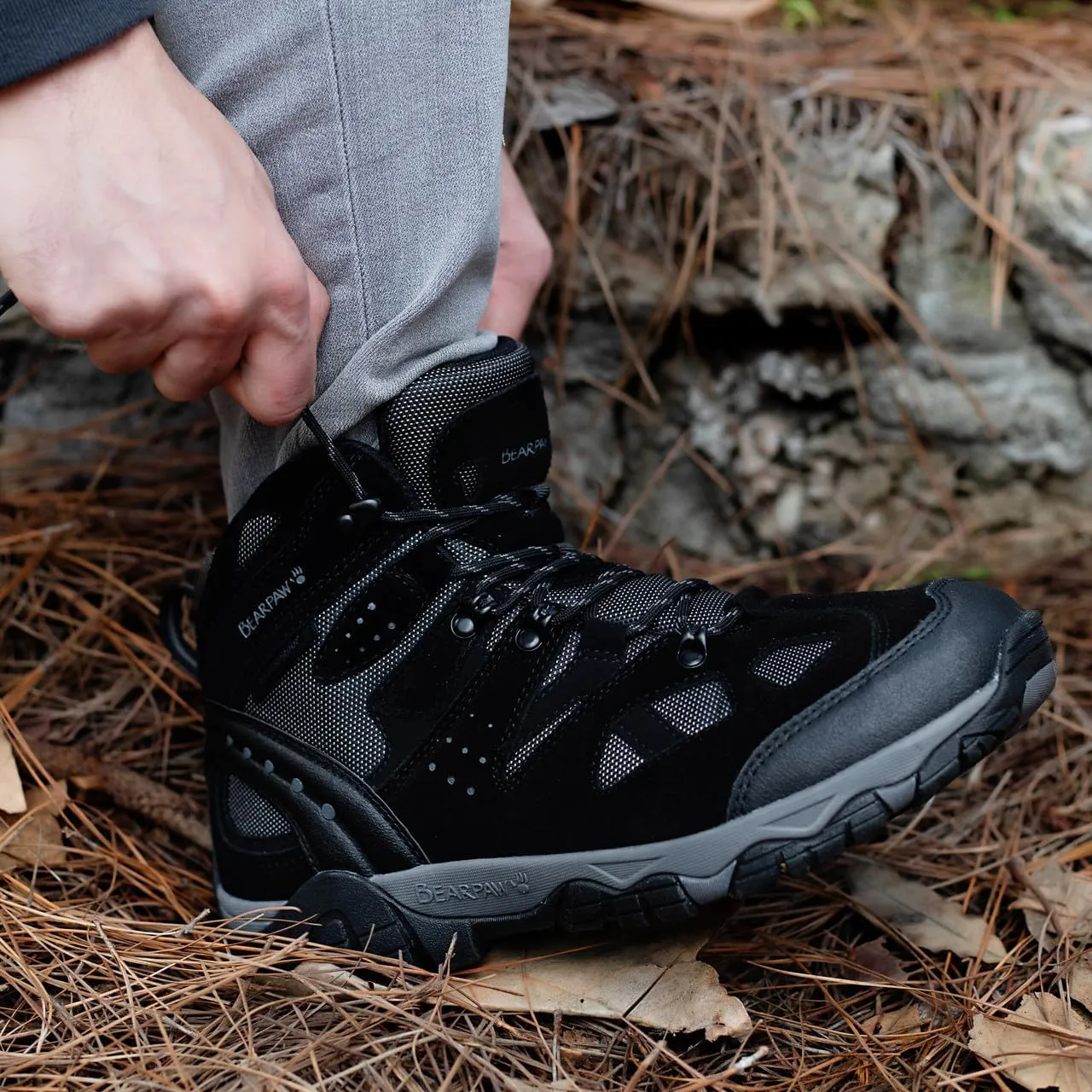 BEARPAW Men's Brock Multiple Colors | Men's Ankle Boot | Men's Hiking Boot | Comfortable Winter Boot