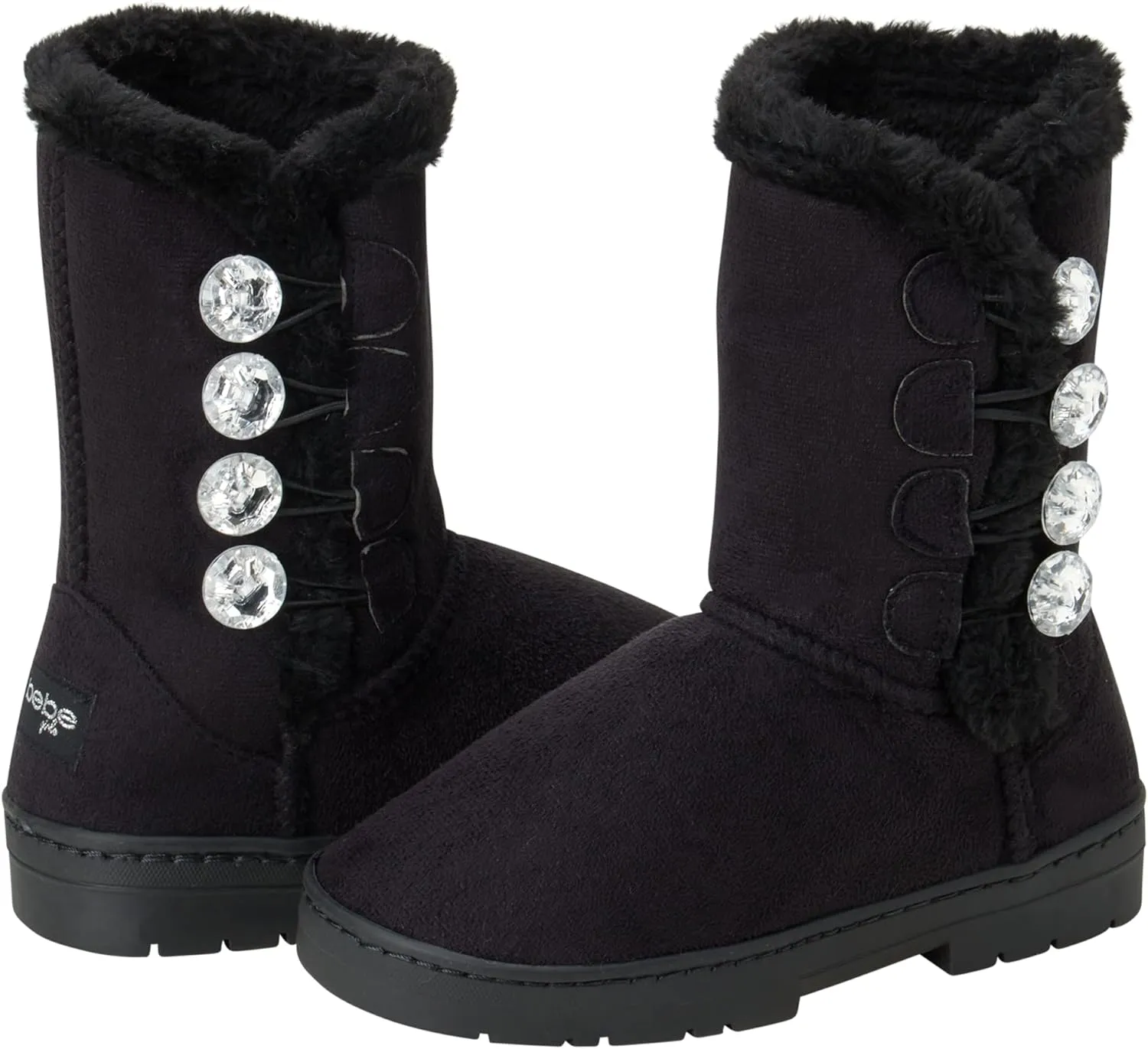 bebe Girl's Fur Lined Winter Boot with Rhinestone Details (Toddler/Little Girl/Big Girl)