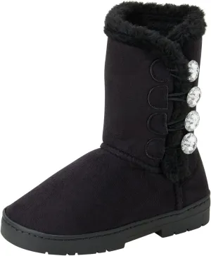 bebe Girl's Fur Lined Winter Boot with Rhinestone Details (Toddler/Little Girl/Big Girl)