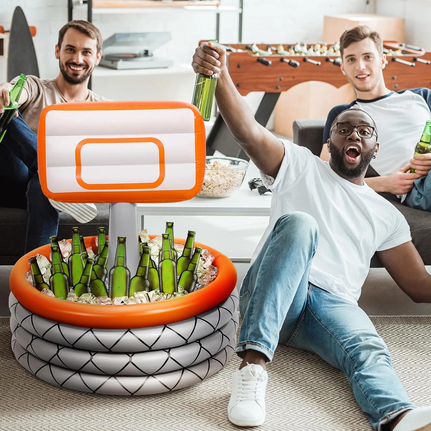 Bencailor Inflatable Cooler Inflatable Football Drink Cooler Toss Game Decoration Rugby Basketball Baseball Blow up PVC Sports Field Party Supply