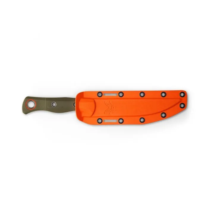 Benchmade 15500-3 Meatcrafter Plain Edge Fixed Blade Knife Green G-10 6.08"