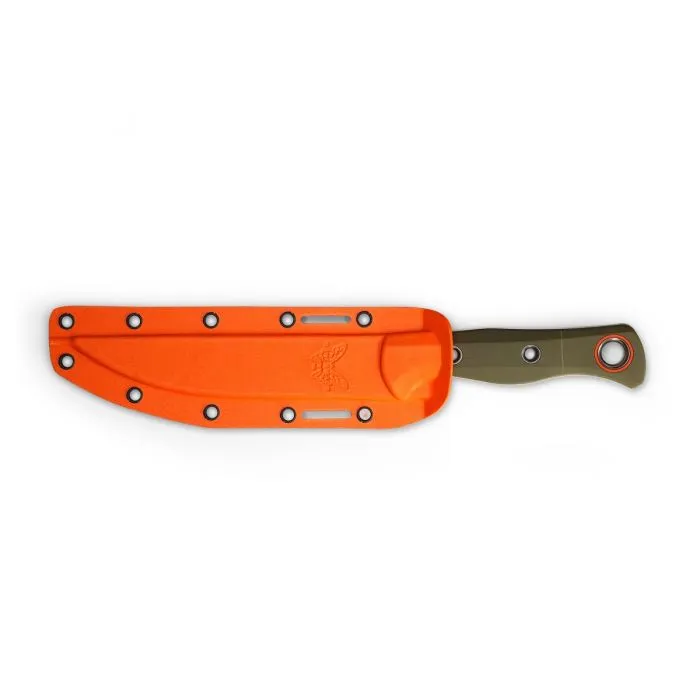 Benchmade 15500-3 Meatcrafter Plain Edge Fixed Blade Knife Green G-10 6.08"