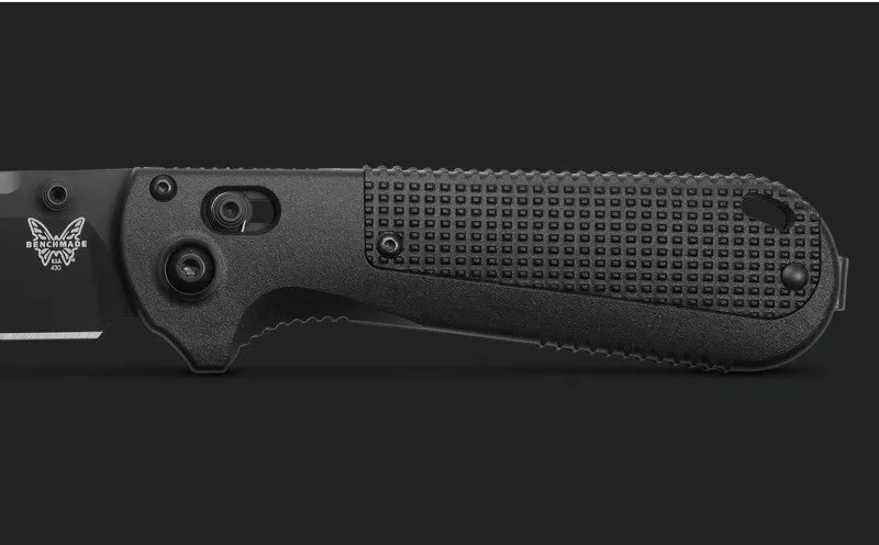 Benchmade 430BK-02 Redoubt Black Grivory 3.55" Plain Edge Drop-Point Folding Pocket Knife