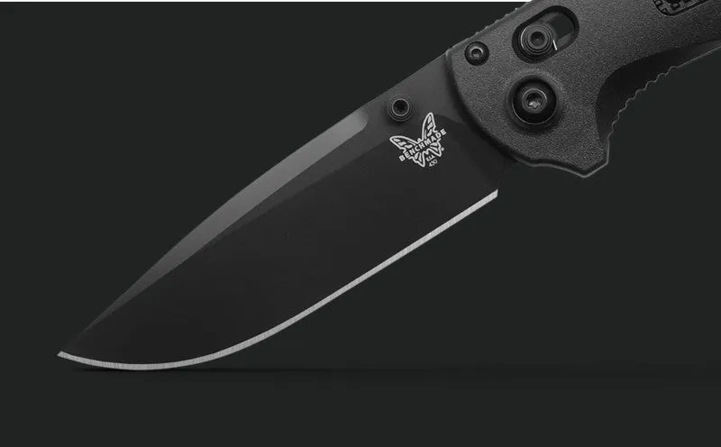 Benchmade 430BK-02 Redoubt Black Grivory 3.55" Plain Edge Drop-Point Folding Pocket Knife