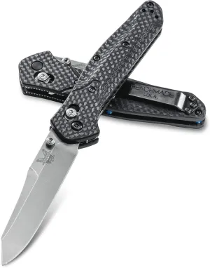 Benchmade 940 Blue Class Folding Knife, Plain Edge/Satin Finish CPM-S90V Blade/Carbon 940-1