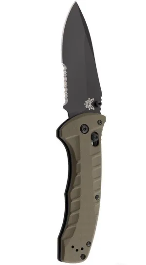 Benchmade 980SBK Turret AXIS Lock OD Green G-10 3.7" Black Serr Folding Pocket Knife