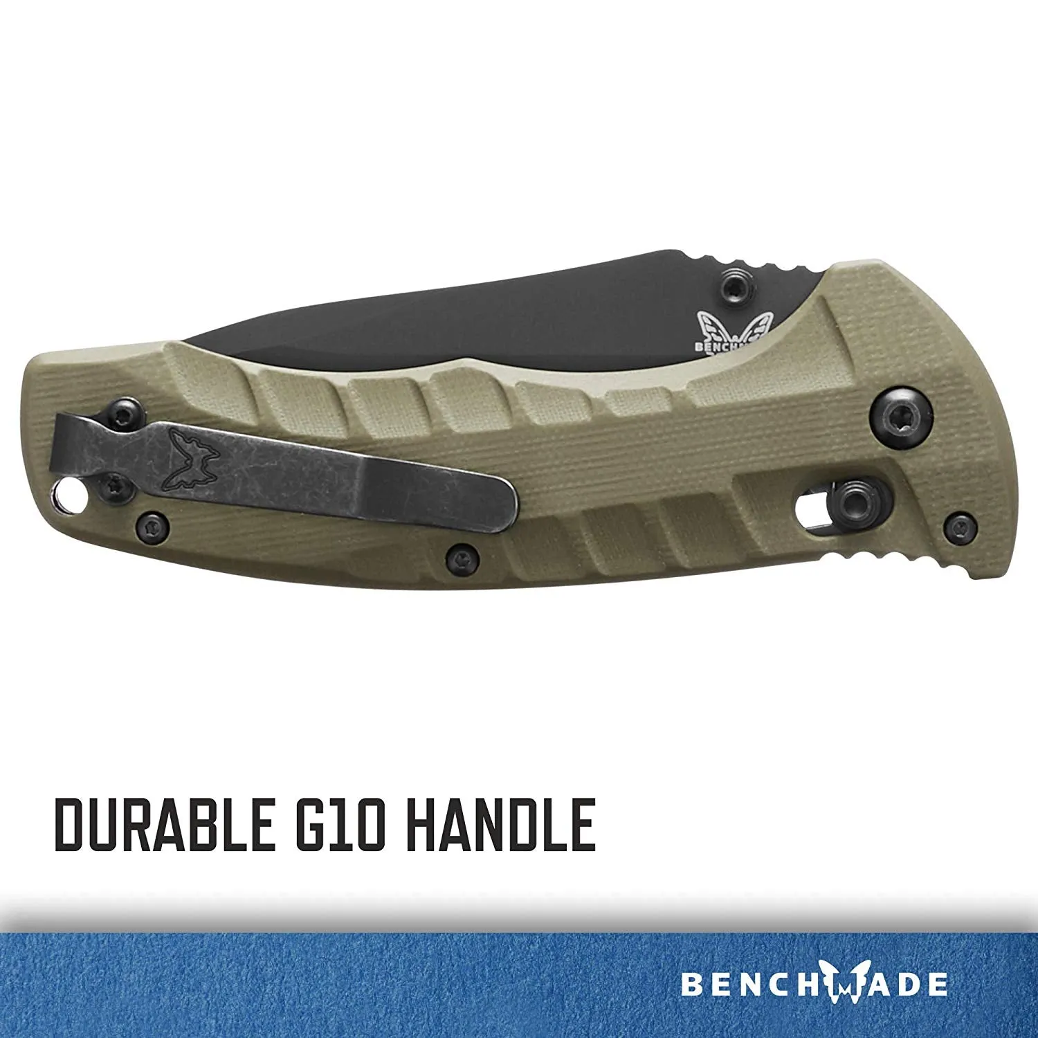 Benchmade 980SBK Turret AXIS Lock OD Green G-10 3.7" Black Serr Folding Pocket Knife