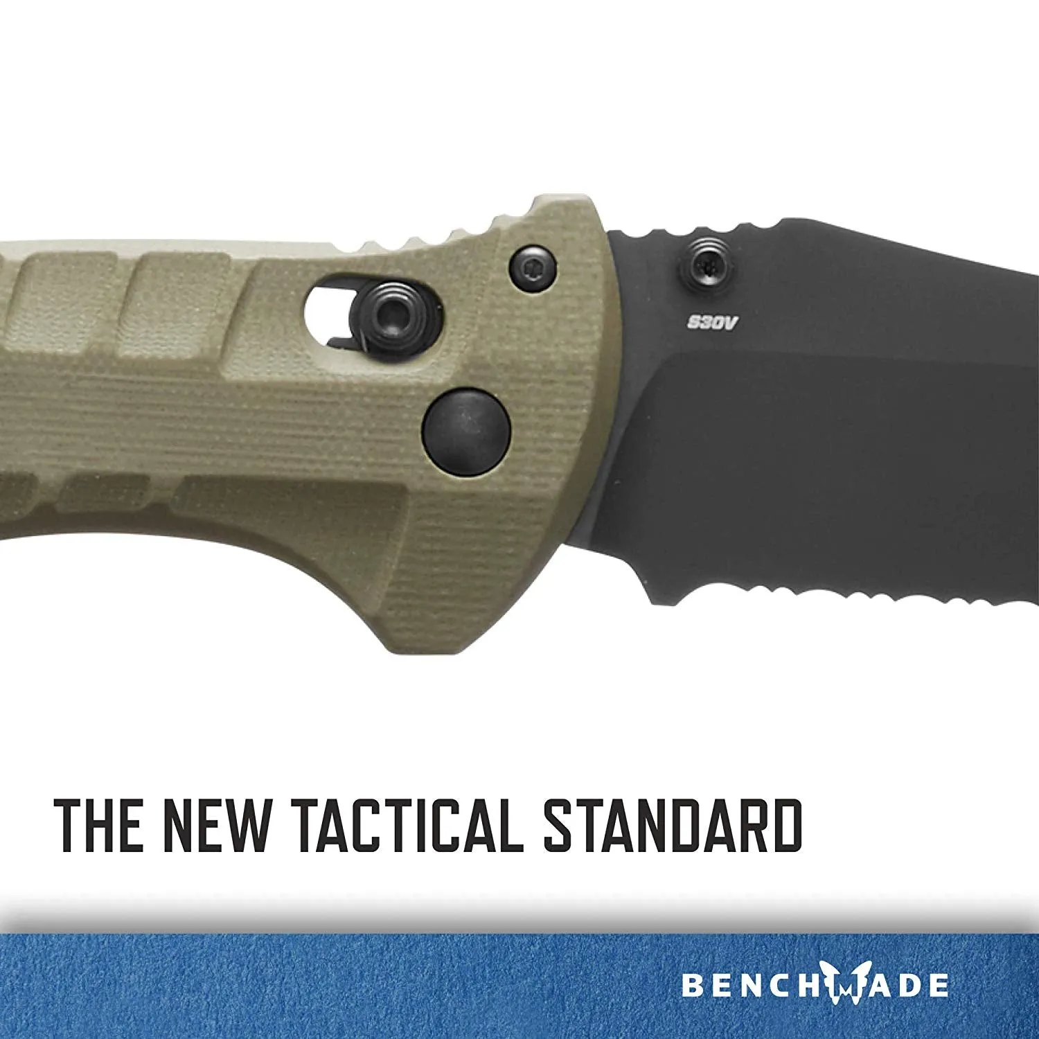 Benchmade 980SBK Turret AXIS Lock OD Green G-10 3.7" Black Serr Folding Pocket Knife