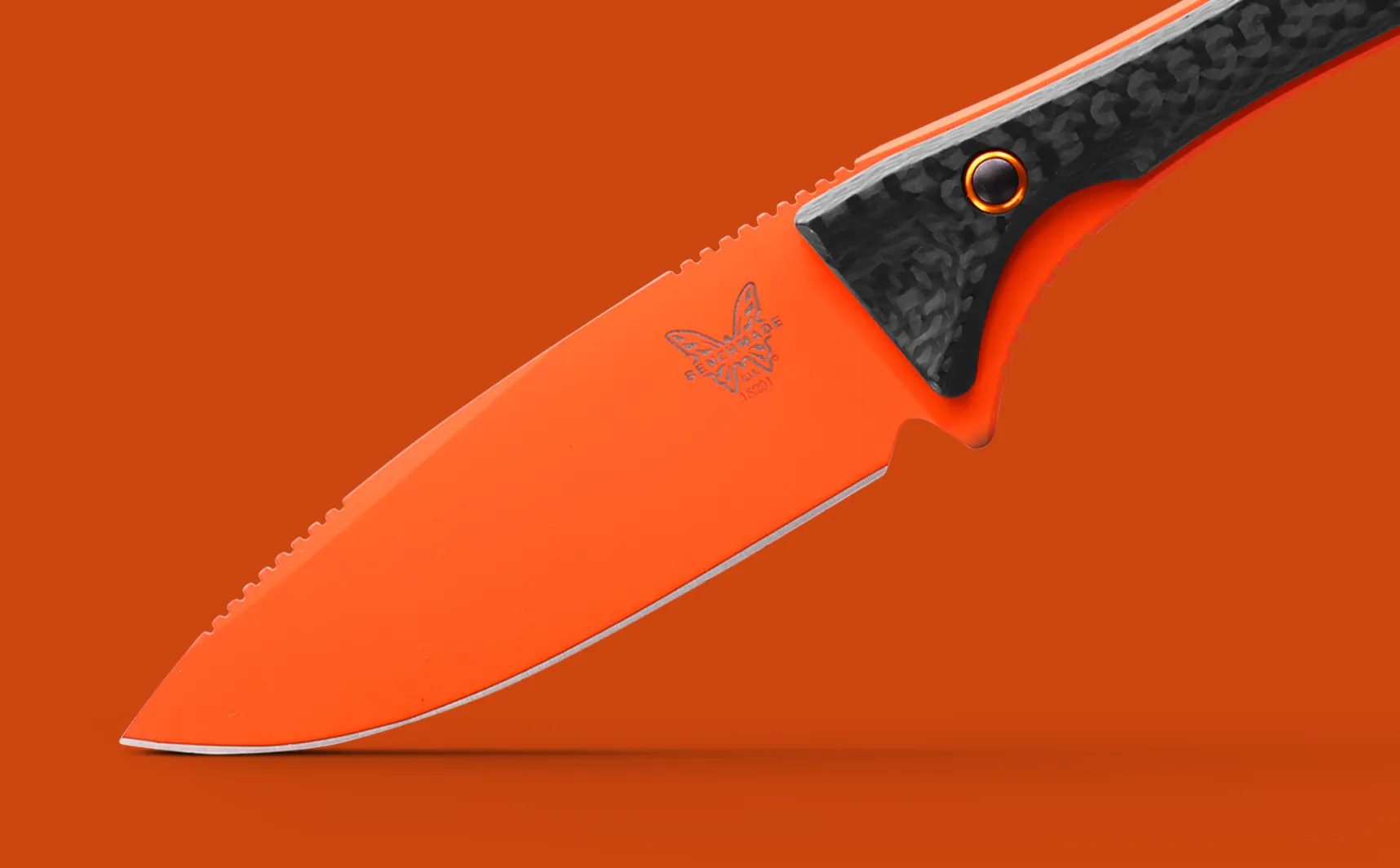 Benchmade Altitude 3.08" Fixed Blade Carbon Fiber Handle Orange Cerakote CPM-S90V 15201OR Knife