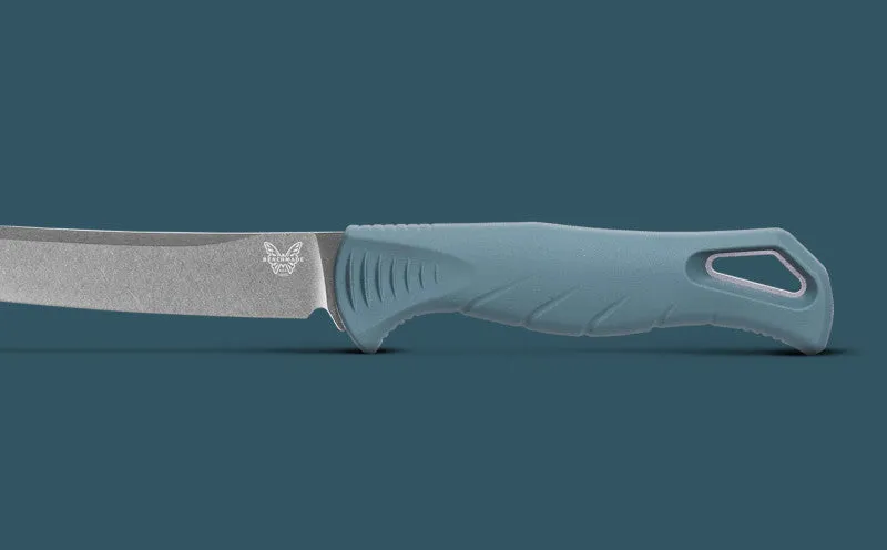Benchmade Fishcrafter Depth Blue Santoprene 7" Trailing point Fixed Blade Knife (18010)
