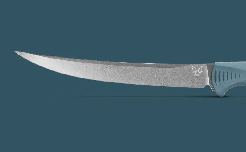 Benchmade Fishcrafter Depth Blue Santoprene 7" Trailing point Fixed Blade Knife (18010)