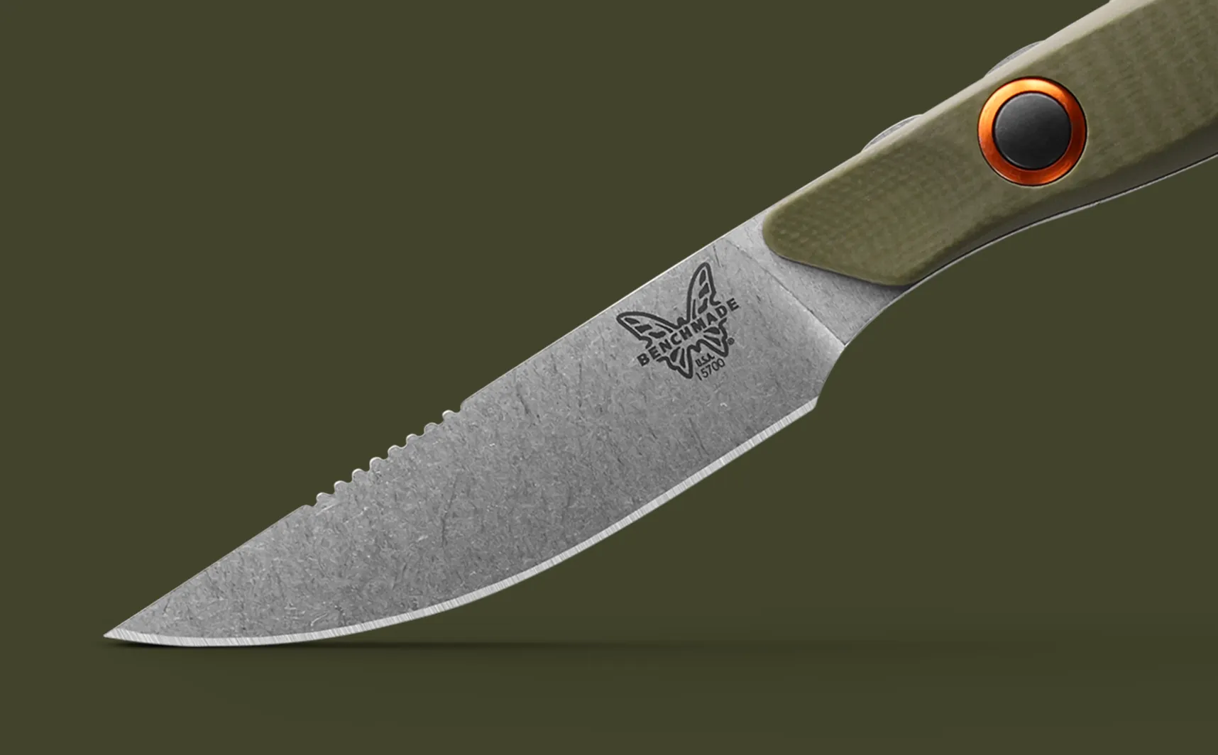 Benchmade Flyway OD Green 15700-01 OD Green G-10 Satin 2.7" Fixed Blade Knife