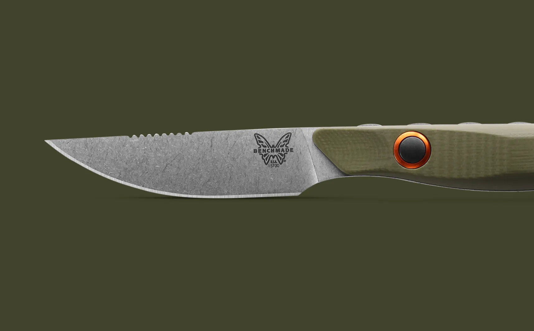 Benchmade Flyway OD Green 15700-01 OD Green G-10 Satin 2.7" Fixed Blade Knife