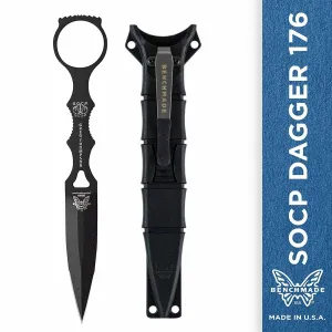 Benchmade SOCP 176BK Skelentonized Dagger with Black Sheath Fixed Blade Knife
