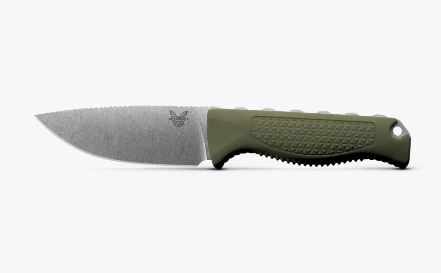 Benchmade Steep Country Dark Olive Santopren 3.54" Drop-Point Fixed Blade Knife (15006-01)