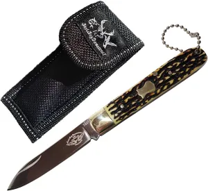 Best.Buy.Damascus1 7.5 Inch 420C Stainless Steel Pocket Knife with Rose Wooden Handle for Men - Folding Knife, Hunting, Hiking, Camping