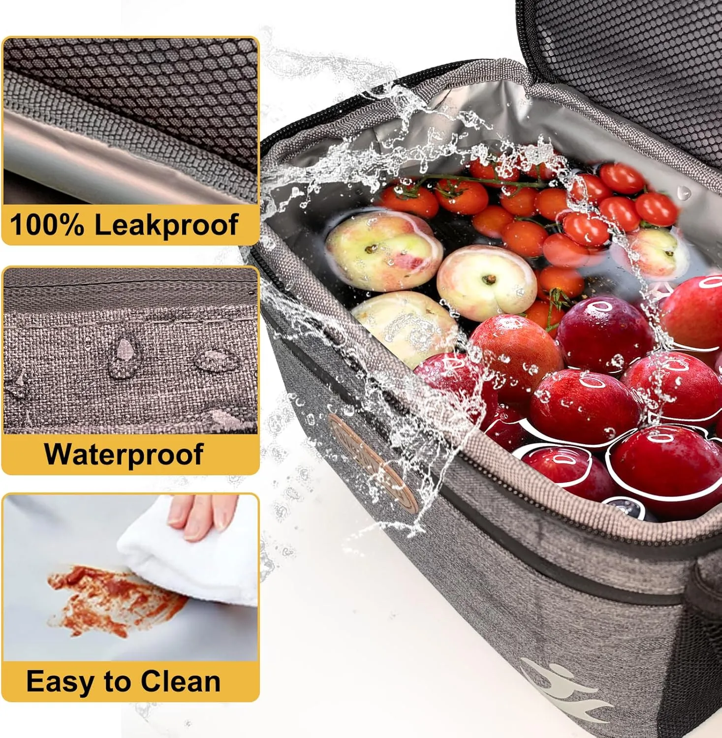 Bike Handlebar Bag with Touch Screen Phone Holder, Waterproof Front Basket, Insulated Cooler Lunch Bag