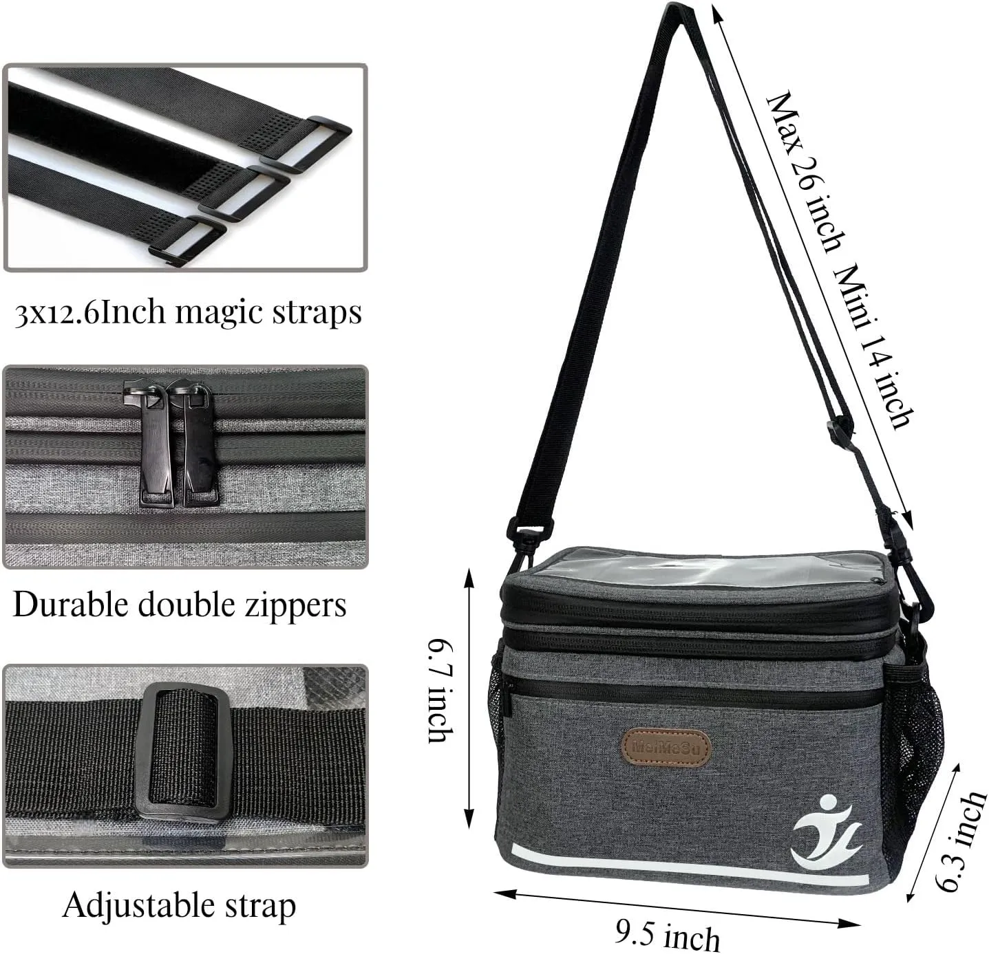 Bike Handlebar Bag with Touch Screen Phone Holder, Waterproof Front Basket, Insulated Cooler Lunch Bag