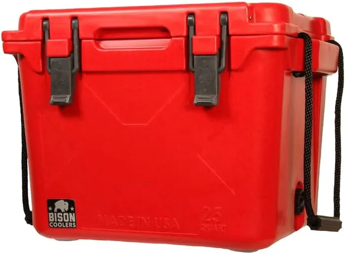 BISON COOLERS Rotomolded Cooler Extreme Engineered Durability with Hard Shell, Lid and Liner | Long Lasting Ice Chest with Double Insulated Walls | Made in The USA