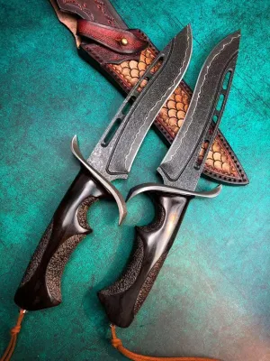 Black Pearl Damascus Steel Outdoor Knife