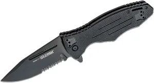 BLACKHAWK HORNET Knife G10 Sideliner 3-1/4” Partially Serrated D2 Tool Steel Blade with G10 Handle (BH15H211BK)