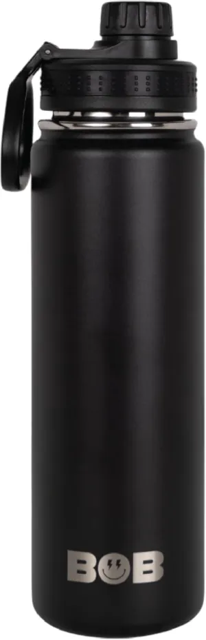 BOB THE COOLER CO - 26oz The Big Swig Double Wall Vacuum Insulated Water Bottle with Spout Lid, Made of Stainless Steel, Leak Proof, Great for Sports, Travel, & More (Black)