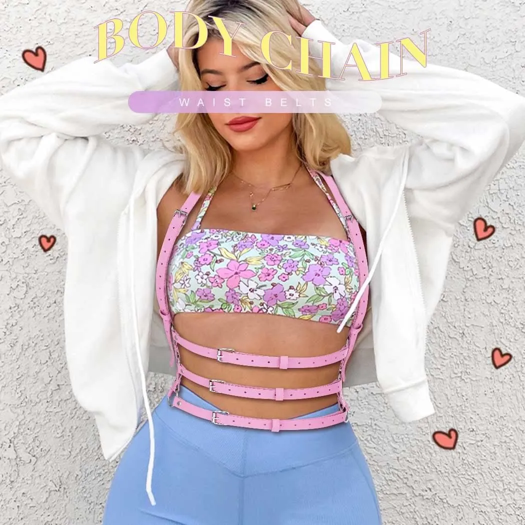 BODIY Plus Size Harness Punk Leather Harness Belts Women Fashion Rave Body Harness